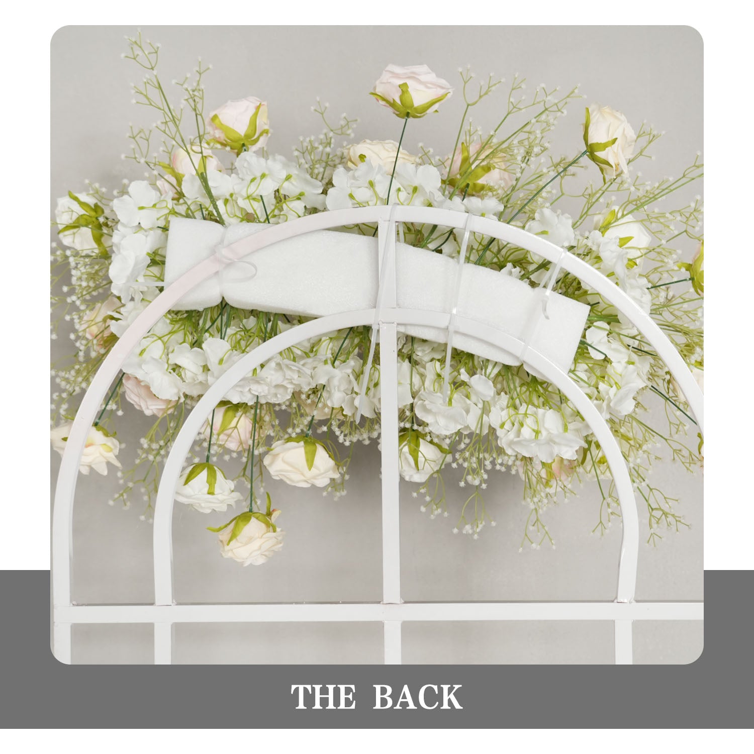 Uflower Champagne White Babysbreath Rose Arrangement Wedding KT Backdrop Decor